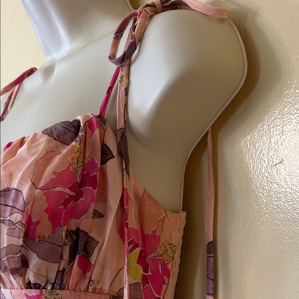 Lulu's Pink and Purple Floral Maxi Dress size M - Picture 6 of 13